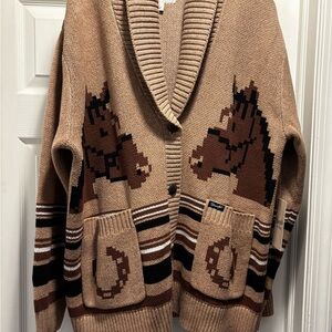 Women's Wrangler Cardigan Retro Horse Grandpa XLarge